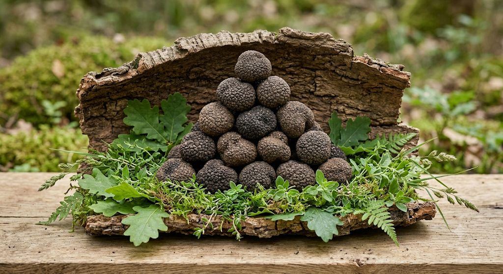 Scorzoni appena raccolti su una corteccia